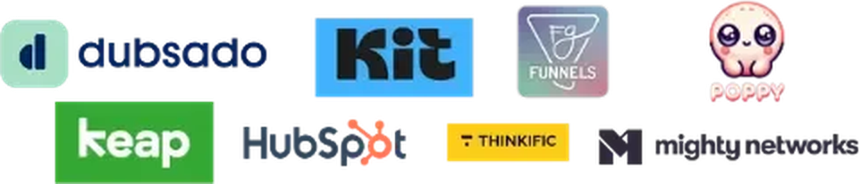 Dubsado, Kit, Funnels, Poppy, Keap, HubSpot, Thinkific, Mighty Networks
